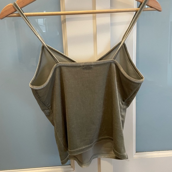 Garage velvet olive green tank top - Picture 2 of 3